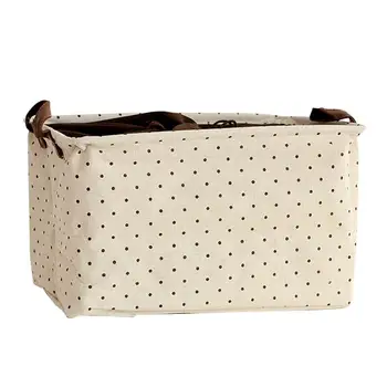 

Foldable Cotton Linen Storage Bin Box Drawstring Closure Cube Basket Desk Bookshelf Cabinet Storage Organizer For Toys Books