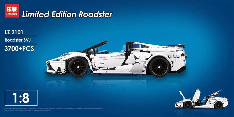 DHL LZ 2101 3700 шт. Ограниченная серия Roadster Moc Aventador модель спортивного автомобиля строительный блок кирпичи рождественские подарки на день рождения игрушки