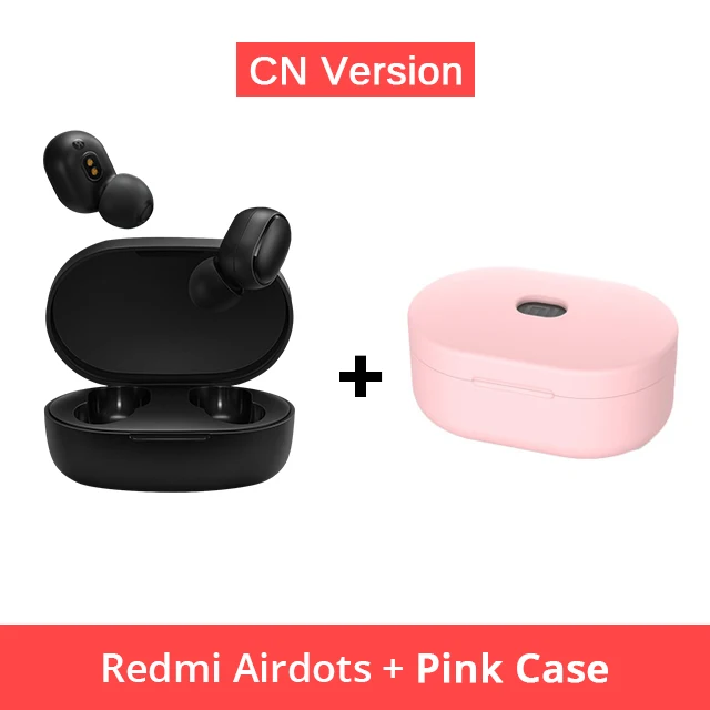 Оригинальные Xiaomi Redmi AirDots Беспроводные Bluetooth 5,0 наушники-вкладыши стерео бас наушники с микрофоном свободные наушники - Цвет: CN Add Pink Case