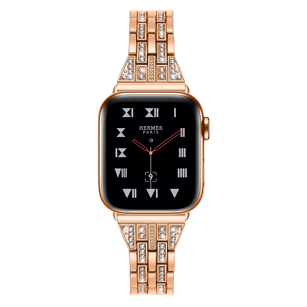 Ремешок для apple watch 4 44 мм 42 40 38 iwatch band series 5 3 2 1 iphone часы браслет с бриллиантами из