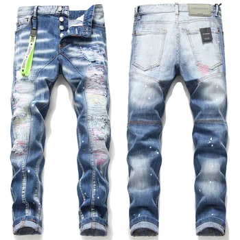 

Men Skinny Jeans Slim Fit Pant Denim Pant Casual Pants Long Pant Men Jeans Men Pant Rip Jeans Frayed jeans