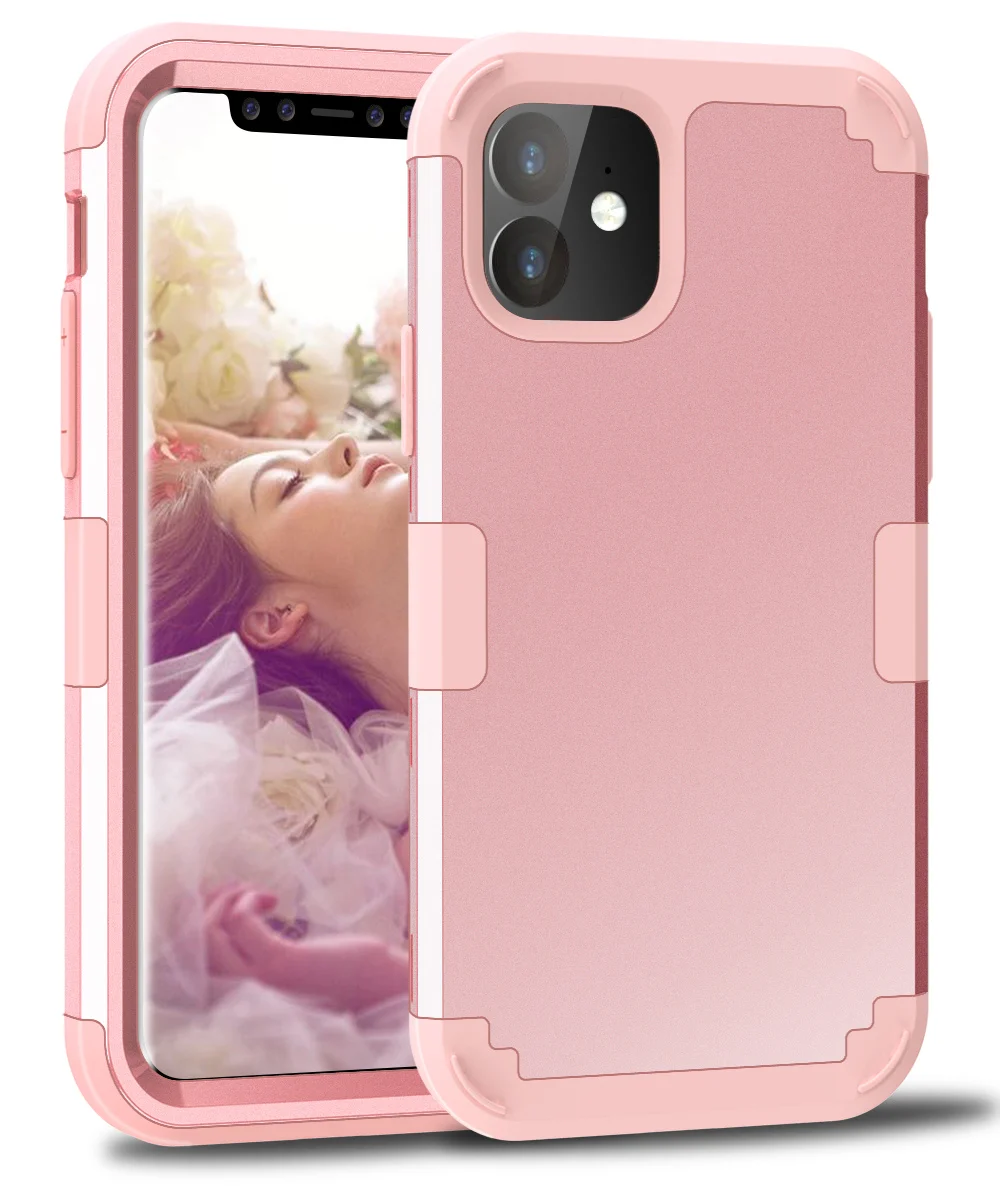 Роскошные 3 в 1 слоя чехол для телефона для iphone 11 чехол Гибридный защитный резиновый противоударный Беспроводной зарядки для iphone 11 Pro в виде ракушки - Цвет: 5