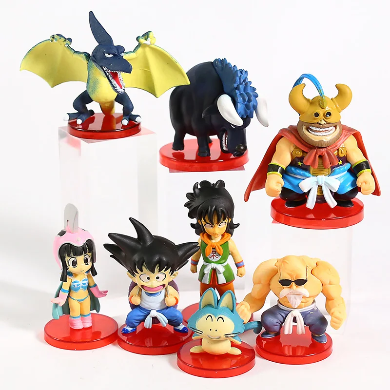 Dragon Ball Z Фос детский Сон Гоку Чичи Каме сеннин Yamcha Pual Ox-King мини ПВХ Фигурки игрушки 8 шт./компл