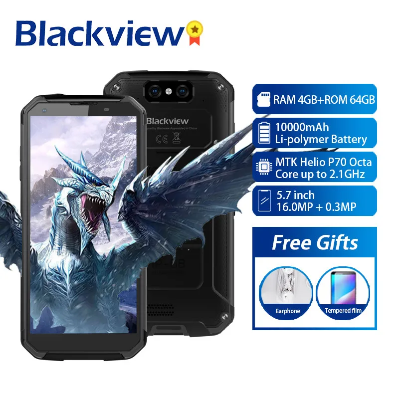 Blackview BV9500 Plus мобильный телефон Android 9,0 Octa Core 5," Helio P70 4 Гб ОЗУ 64 Гб ПЗУ IP68 Водонепроницаемый 4G Смартфон NFC OTG