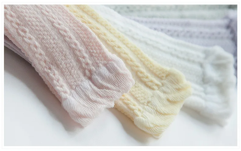 Весенне-летние тонкие детские носки из сетчатого материала хлопковые льняные кружевные носки с цветочным принтом для девочек носки для малышей
