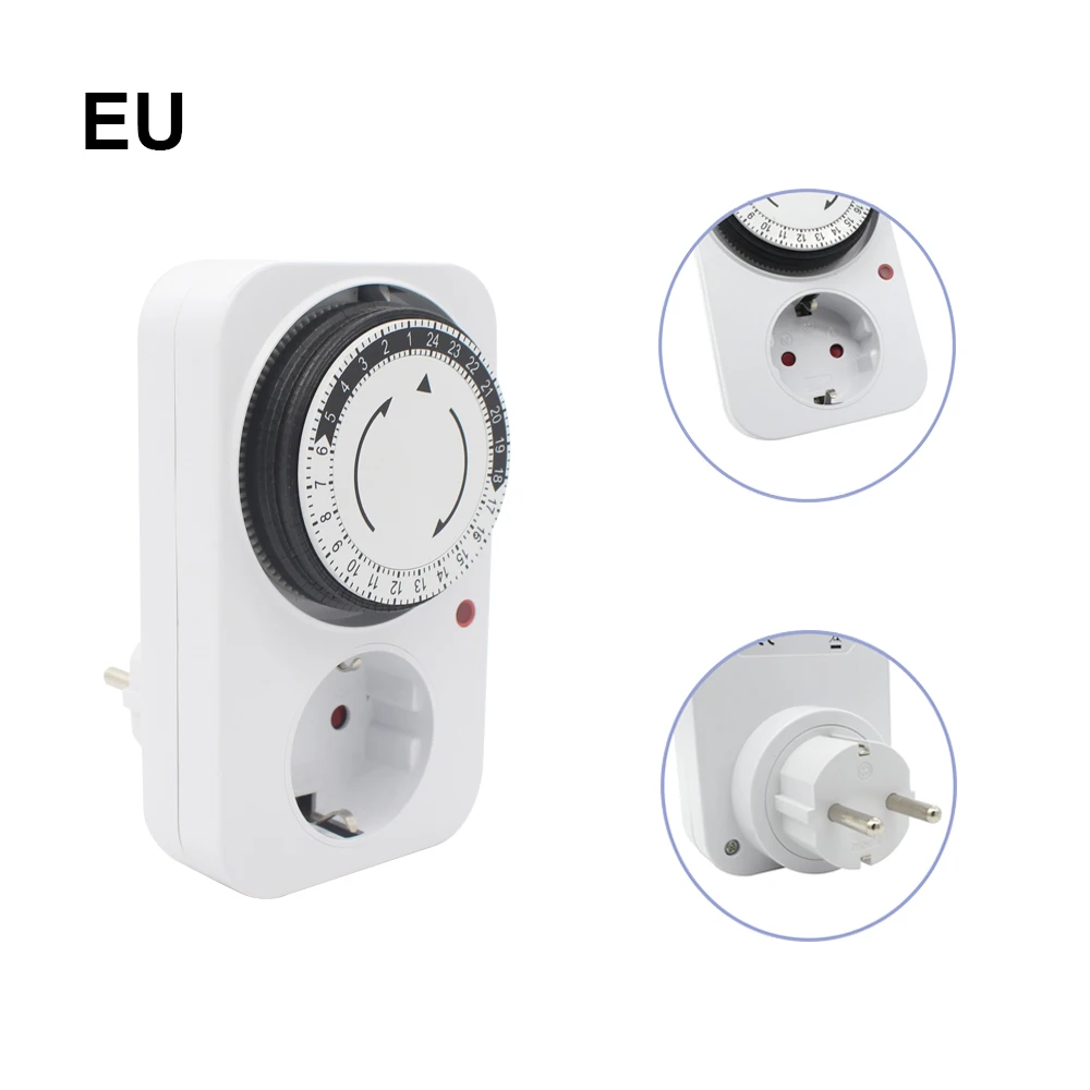 ManHua 24 Hour Programmable Mechanical Timer Switch Universal Socket TimerTG14,TG44 220V 16A Europe Plug EU UK plug 5