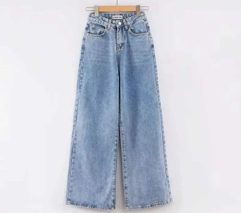 HCBLESS осенние женские мыть брюки женские свободные джинсы с аппликацией в виде свободные штаны - Цвет: Light blue
