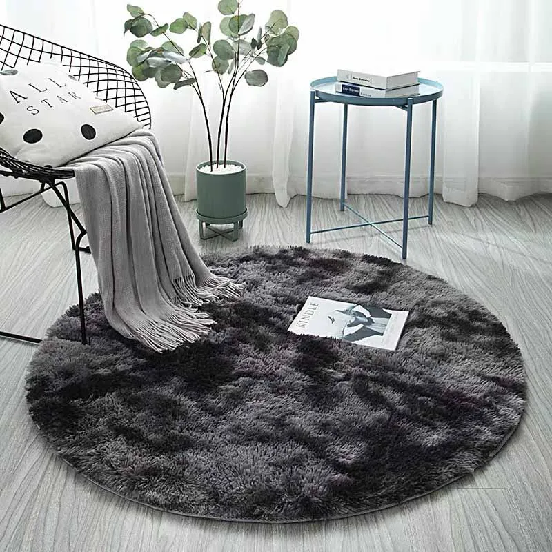 Dark gray Simanfei коврик из овчины нордическая мягкая плюшевая шерсть круглый ковер искусственный меховой коврик ковер для гостиной пушистый спальный коврик на стул и на пол - Цвет: Dark gray