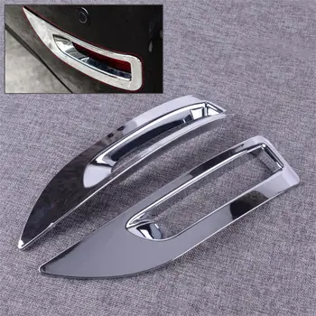 

DWCX 2pcs Plastic Silver Rear Bumper Chrome Fog Light Lamp Trim Frame Cover Molding Fit For Nissan Sentra Sylphy 2013 2014 2015