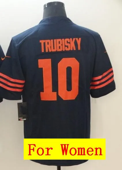Все сшитые мужские wo Мужские Молодежные Детские th Chicago Mitchell Trubisky 10 Джерси - Цвет: As photo
