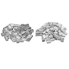 200 шт. Диаметр троса, рукава из алюминиевого сплава, зажимные фитинги, щипцы для кабеля-100 шт., 3/32 дюйма(3,0 мм) и 100 шт., 5/64 дюйма(2 мм