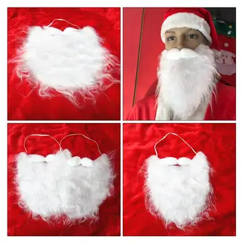 

1pc Xmas Santa Claus Curly Wig and Beard for Christmas Performance Props Beard (White)