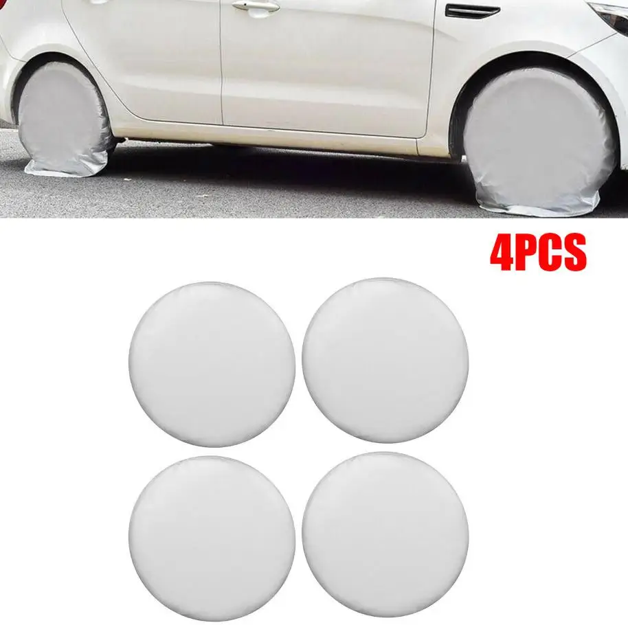 4PCS 28&quot Oxford Diameter RV Wheel Tire Covers Sun Protector Auto Truck Car Camper Trailer Silver Waterproof | Автомобили и