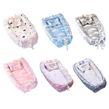 

Portable Baby Bed Infant Travel Sleep Nest Soft Breathable Cotton Lounger Bed