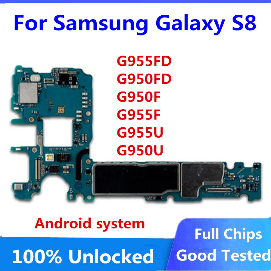Материнская плата для Samsung Galaxy S8 G955FD G950FD G950F G955F G955U G950U 64 ГБ оригинальная