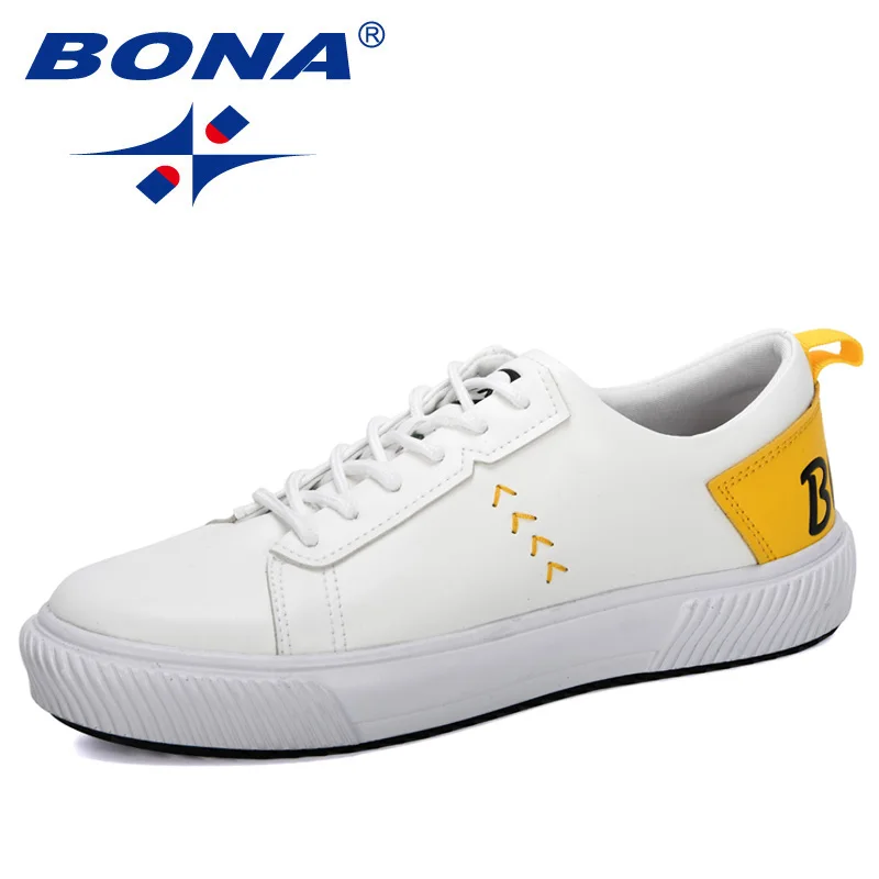 BONA/Новинка года; стильная популярная прогулочная обувь; мужские спортивные кроссовки на плоской подошве с низким берцем; обувь для скейтбординга; Мужская обувь для бега