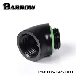 Barrow PC water cooling Reversing Fitting 45 Degree Female to male G1/4 Adapter water cooler heatsink TDWT45-V2