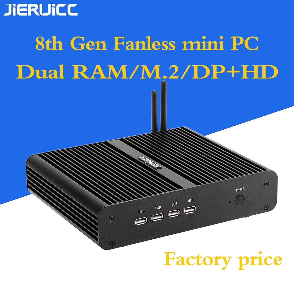 Новейший intel core i7 7th 8th fanless mini pc 7500u 8550u с двумя слотами оперативной памяти max поддержка 32 Гб оперативной памяти. Офисный Рабочий ПК, htpc