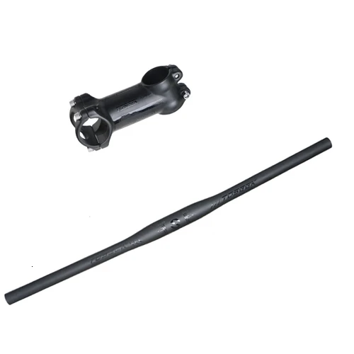 Зеленый Toseek Conjunto Manillar De La Bicicleta De Fibra De Carbono UD Subida Plana Del Manillar+ Stem+ Seatpost Mtb Carretera Bicicl - Цвет: Зеленый