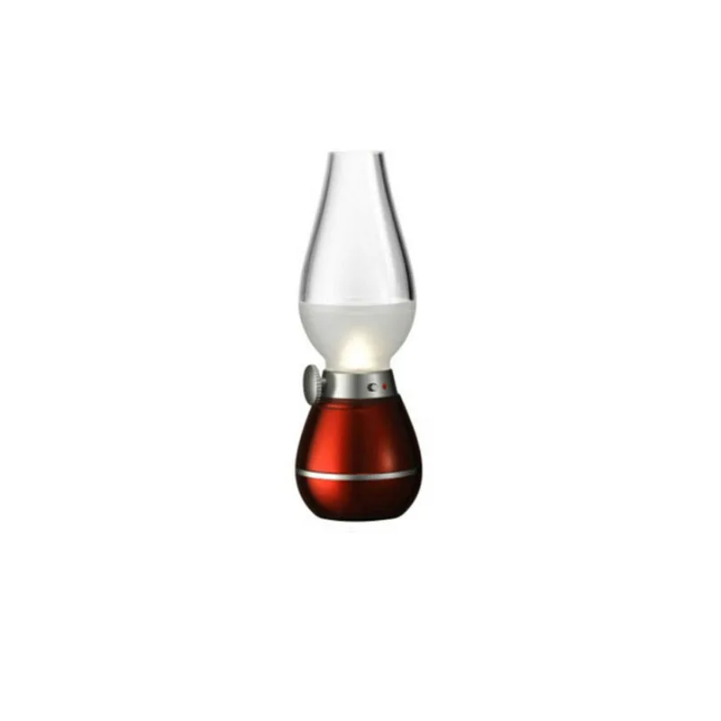 LED Rechargeable Flameless Candle Lantern Vintage Oil Table Lamp With Blow ON/OFF Control Dimmer Control Kerosene Night Light - Испускаемый цвет: Red