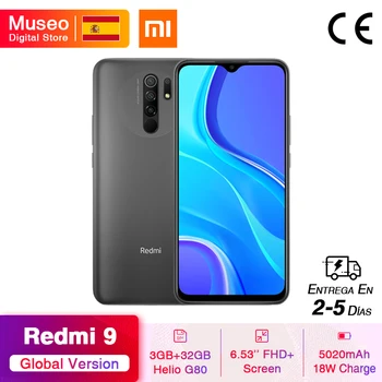 

Global Version Redmi 9 Mobile Phones Helio G80 Octa Core 3GB RAM 32GB ROM 6.53” FHD+ 13MP AI Quad Cams Smartphone 5020mAh