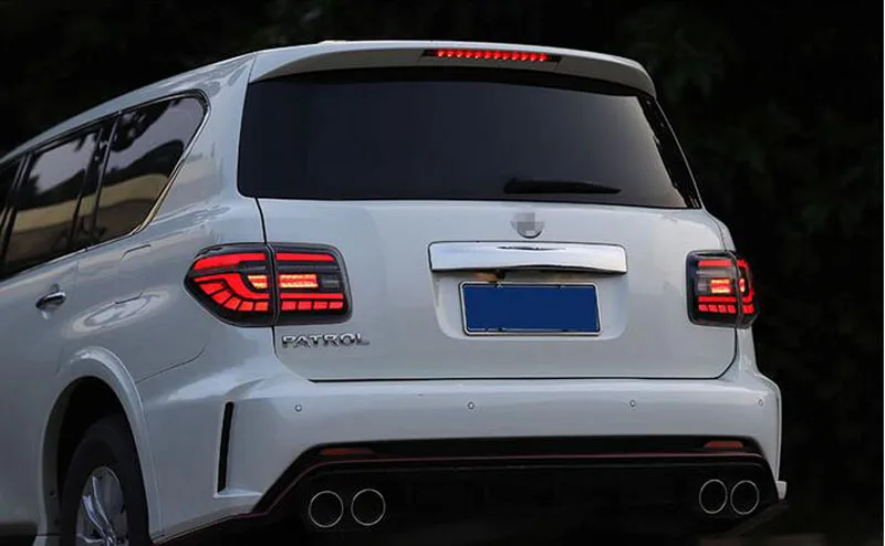Автомобильный стильный задний светильник для Nissan Patrol 2012- задний противотуманный светильник+ тормозной светильник+ задний светильник+ Динамический сигнал поворота