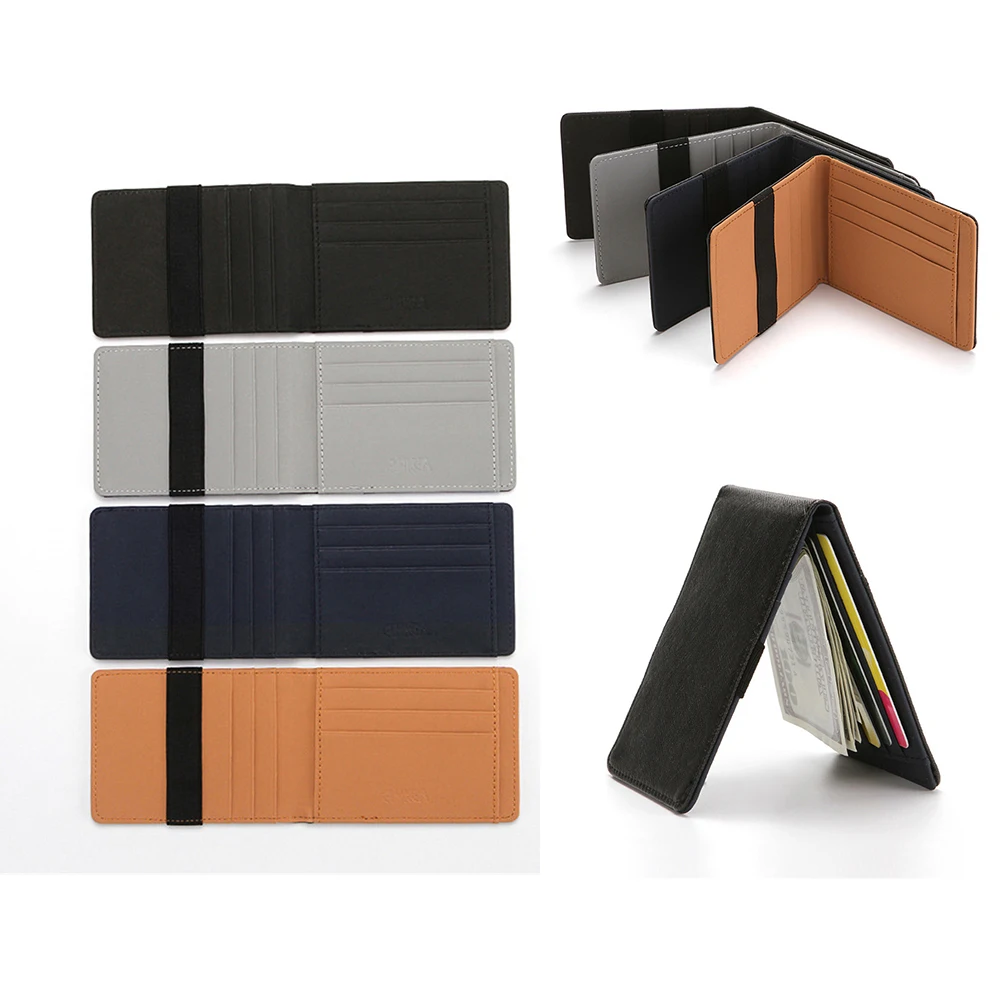 

New Men Credit Card Holder Minimalist Rfid Blocking Wallet Card Holder Slim Wallet Men Secure Faux Leather Bag Wallets Purse 1pc