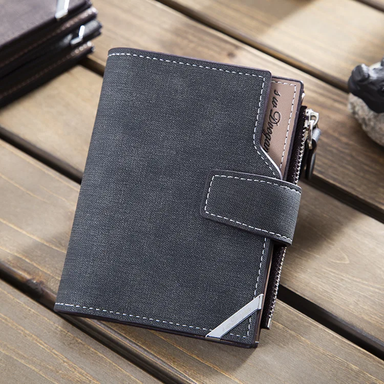 New Wallet Men's Short Paragraph Korean Version of Vertical Multiple Card Slots Large Capacity Zipper Buckle Wallet purses