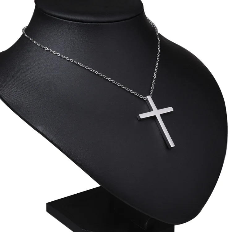 New Style Titanium Steel Necklace Pendant Simple Cross Pendant Cross Necklace Men And Women Cool Accessories