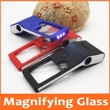 

Handheld Pocket Magnifier 3X 10 Times 55X Loupe Pocket Microscope Magnifying Glasses With LED Lamp UV Light Watch Repair Tool