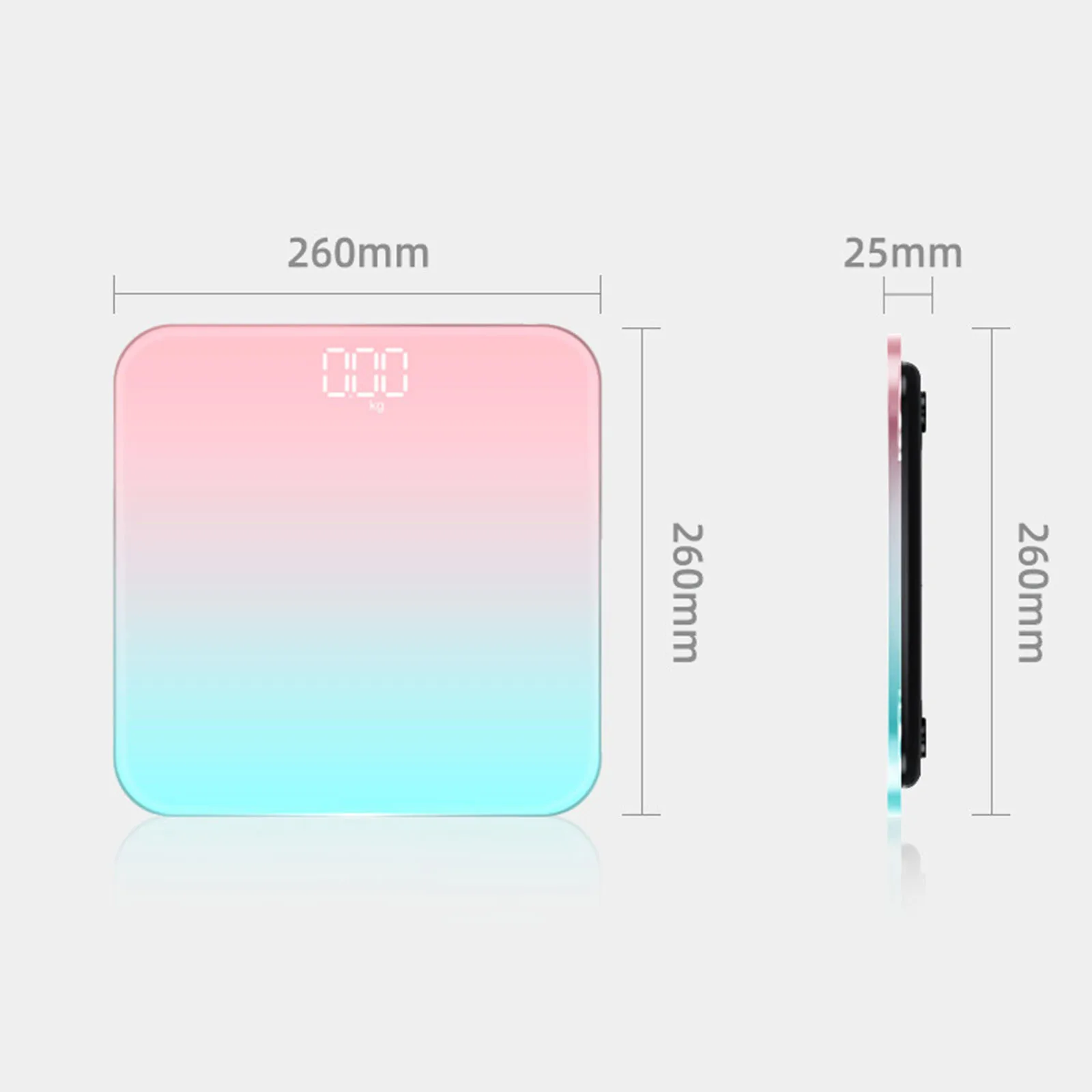 Smart Digital Scale Highly Accurate for Body Weight Bathroom Weight Scale with LED Screen USB Charging Slim Design Random style
