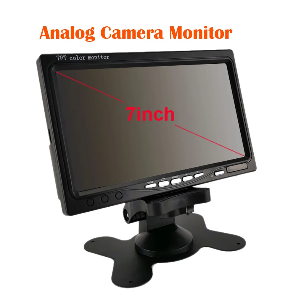 CCTV Analog Camera Monitor 7 inch 2CH Video Input Color TFT LCD for