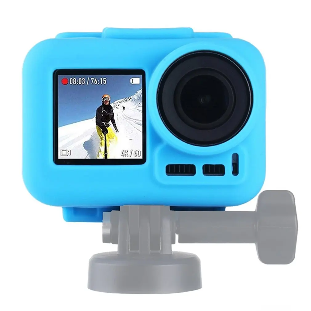 PULUZ мягкий силиконовый защитный чехол с рамкой для спортивной камеры Dji Osmo - Цвет: Синий цвет