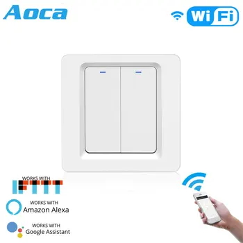 

WiFi Smart Light Switch Push Button Smart Life/Tuya APP Remote Control Works with Alexa Google Home for Voice Control Switches