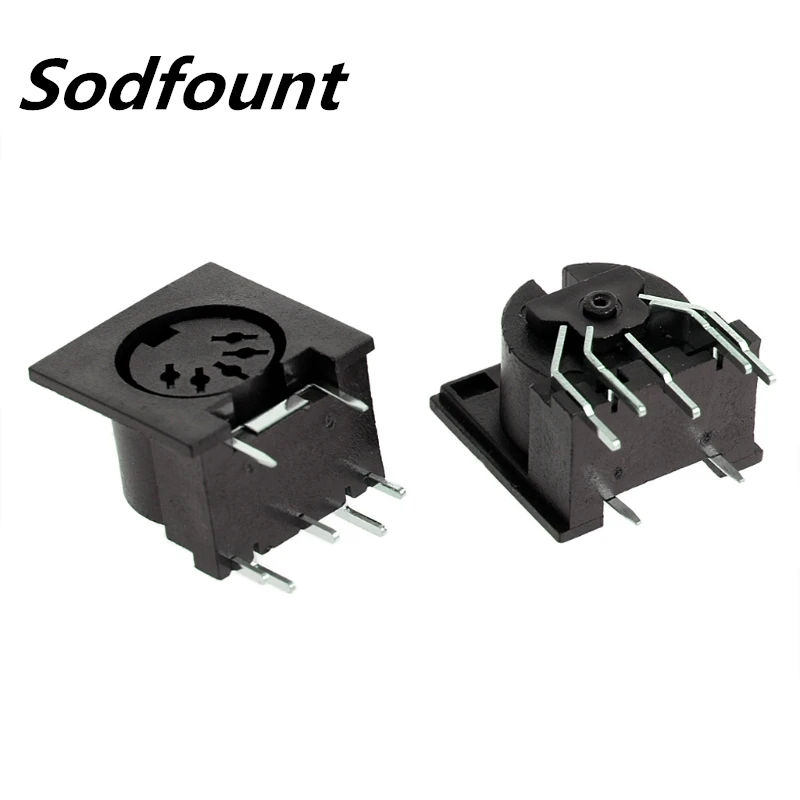 10Pcs//Set PCB Panel Mount Female Connector DIN 5-Pin Jack DS-5-01 JC/_D