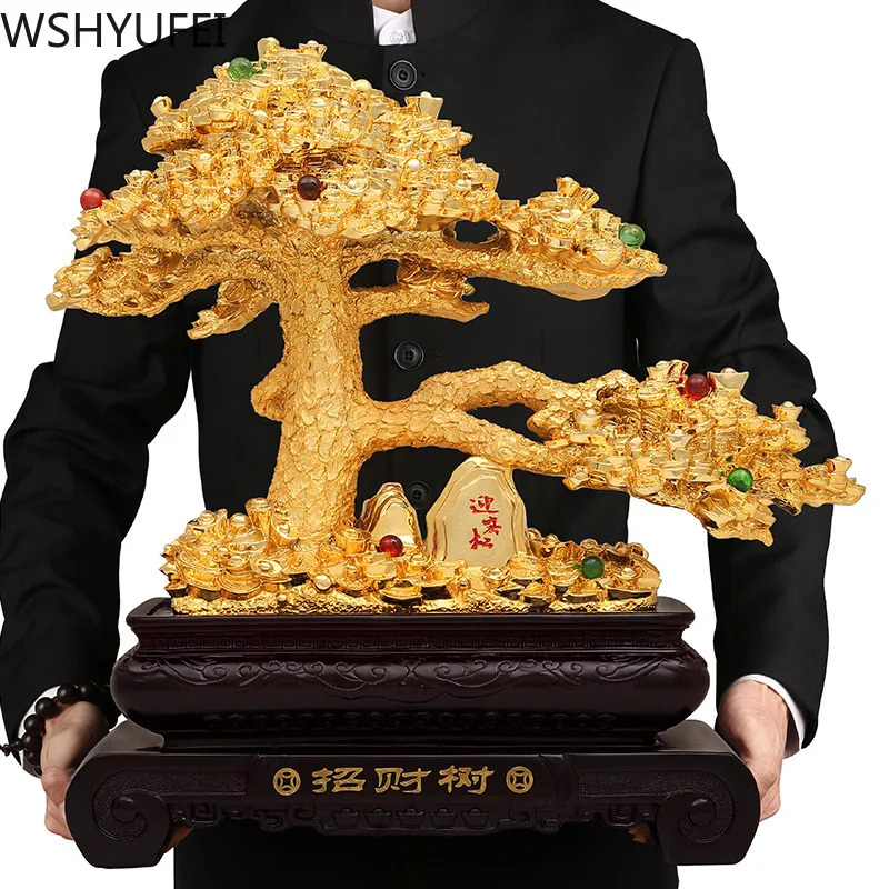 Декоративное дерево для денег WSHYUFEI из смолы стильное благоприятное украшение