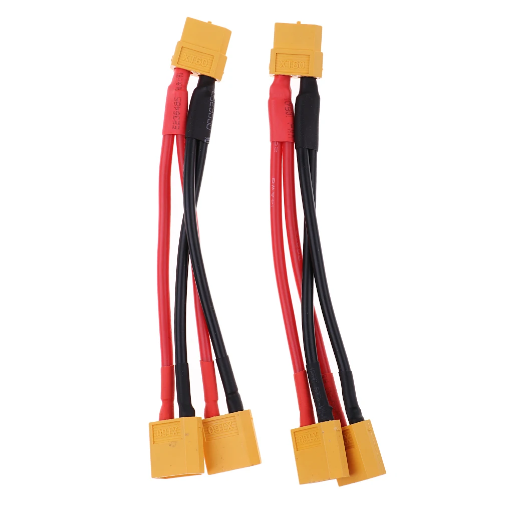 2pcs XT60 Male to Female Y Splitter Adapter for RC Car Plane or Boat Battery