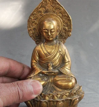 

Old Tibetan Buddhism Bronze Ksitigarbha Boddhisattva Netherworld Leader Statue