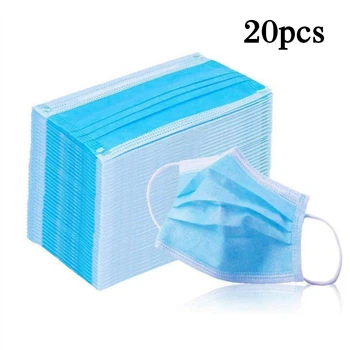 

3-Layer Masks disposable Anti Dust Breathable Earloop Mouth Cover Face Mask Comfortable Sanitary Blue Air Mask Fiters Pm2.5