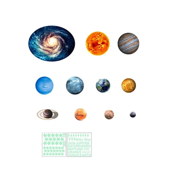 

1 Set Planet Solar System Fluorescent Wall Sticks The Universe Planet Galaxy Children Room Bedroom Luminous Wall Stickers Decora