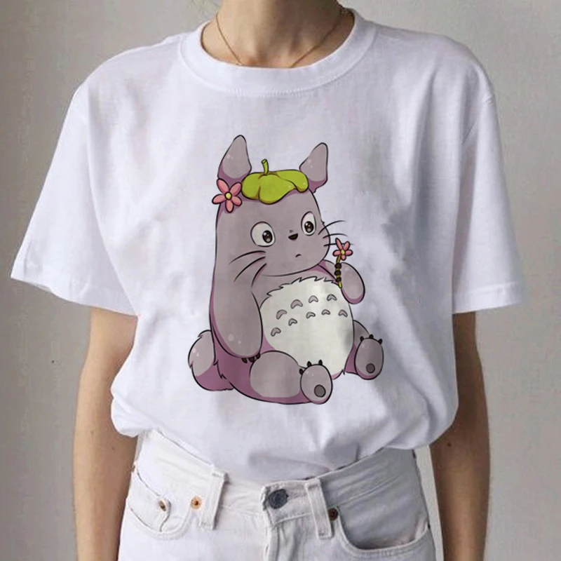 Totoro Studio Ghibli Kawaii Harajuku футболки для женщин Miyazaki Hayao забавная футболка с героями мультфильмов Мода 90s милая футболка Футболки женские - Цвет: 9140