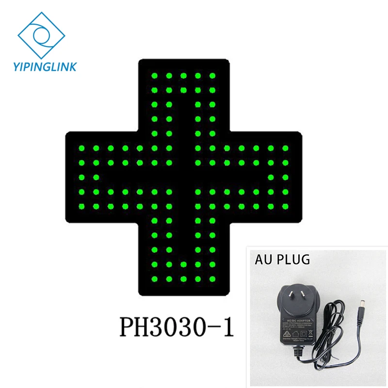 PH3030-1-AU PLUG Подвесной мигающий светодиодный знак 30x30 см для аптеки, яркий анимированный рекламный светильник, рекламный светильник, низкая стоимость, коробка для помещений - Цвет: PH3030-1-AU PLUG