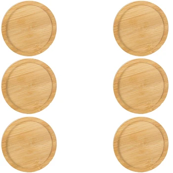 

Plant Dish, 2.5 Inch Succulent Flower Pot Bamboo Tray, Round Plant Dish, 12 Pieces (Tray Only)