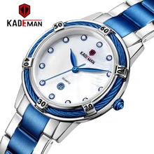 Kademan Vrouwen Horloges Vrouwen Mode Horloge 2021 Luxe Quartz Horloge Roestvrij Staal Waterdicht Quartz-Horloges Lady Gift