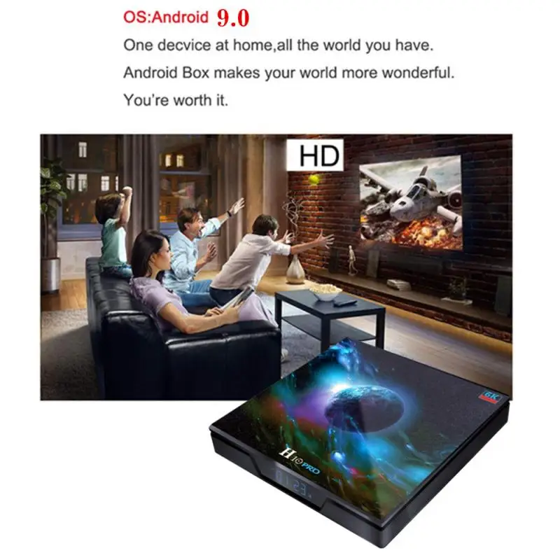 New Set Top Box H10 Pro H603 Quad-core TV Android 9.0 Smart 2G+16G 2.4G/5G Double Wifi 6K H.265 Media Player | Электроника