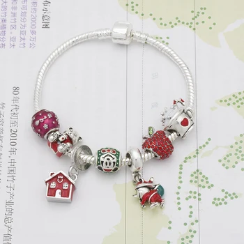 

wholesale High quality red charm bead women's bracelet pendant bracelet charm bracelet happy home time gifts