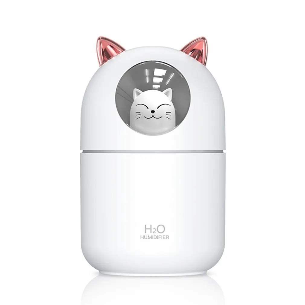 2021 LED Light Cartoon Cat Design Cool Mist USB Humidifier Ultrasonic Ultra Quiet Humidifier For Kids