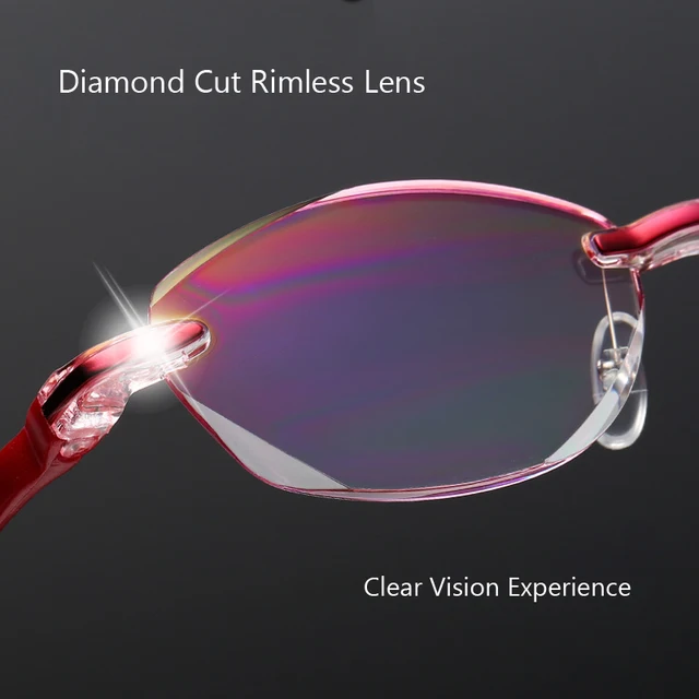 iboode Diopter +1.0 +1.5 +2.0 +2.5 +3.5 +4.0 Frameless Anti-blue Light Reading Glasses Women Ladies Presbyopia Eyewear Frames 3