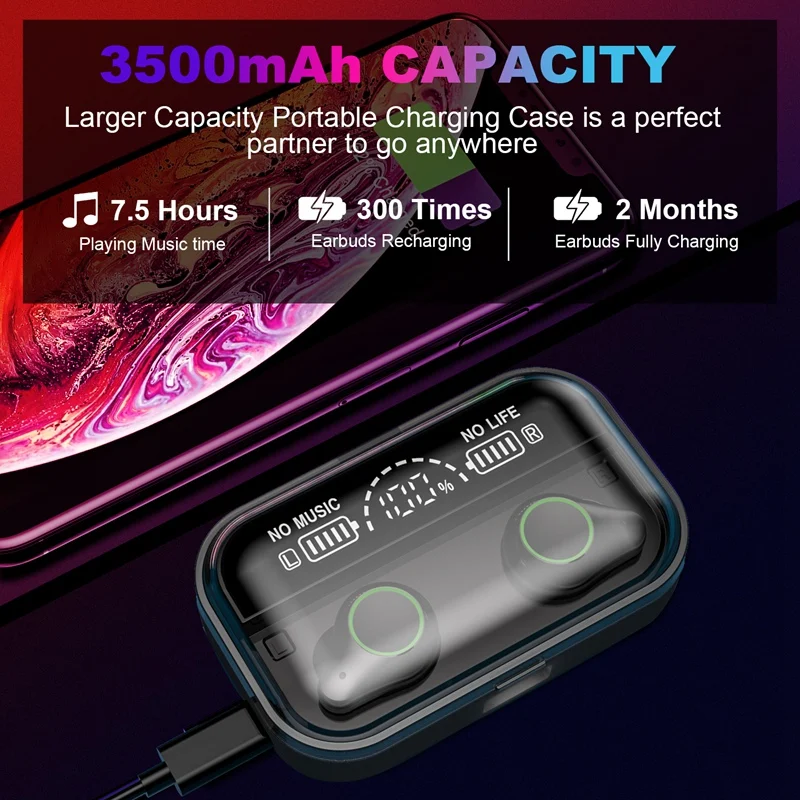 T10 TWS Bluetooth гарнитура с контактом отпечатков пальцев HD Стерео шумоподавление игровая гарнитура беспроводные Bluetooth наушники