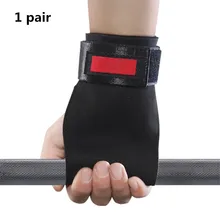 1pair Leather Gymnastic Grip Weight Lifting Gloves Wrist Support Palm Protection